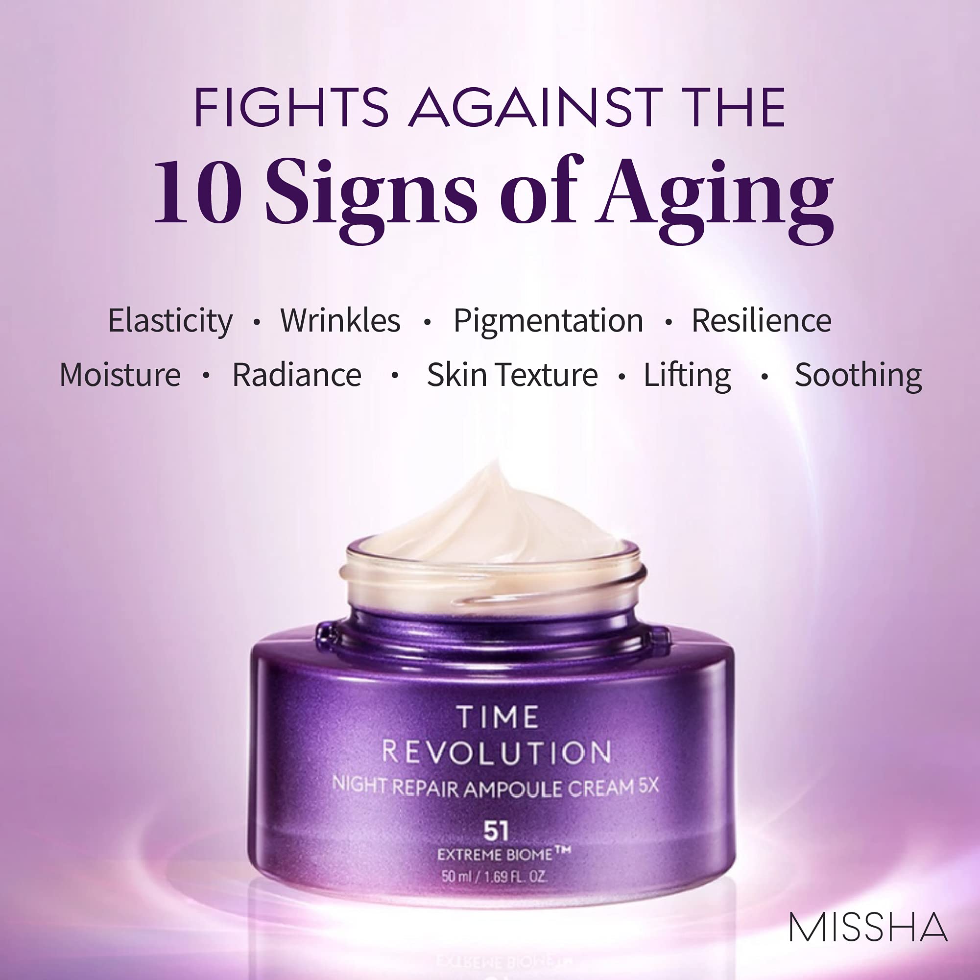 MISSHA TIME REVOLUTION NIGHT REPAIR AMPOULE CREAM 5X 50ml - PureRush